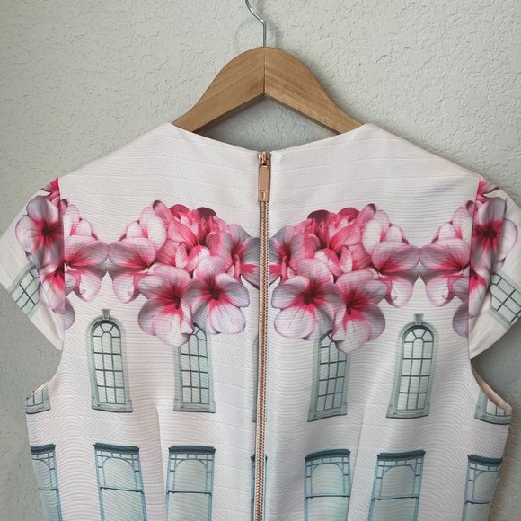 Ted Baker London Deonny Window Box Skater Mini Dress Pink  - Size 6 - EUC - Picture 10 of 13